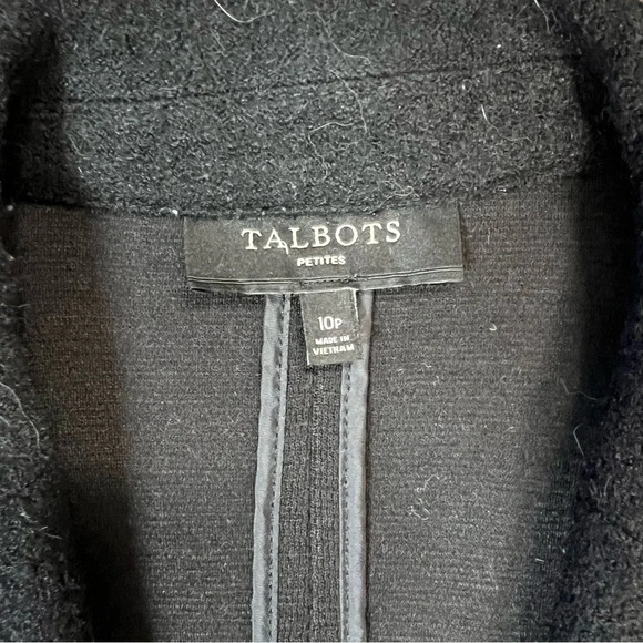 Talbots Black Wool Blend Fitted Career Blazer SZ 10P - Picture 3 of 5